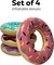 4E's Novelty 4 Pack Mini Inflatable Donuts – 15" Blow-up Donut Decor for Donut Party Favors